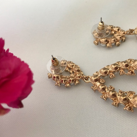 Pearl and Crystal Teardrop Statement Earrings - Picture 7 of 15